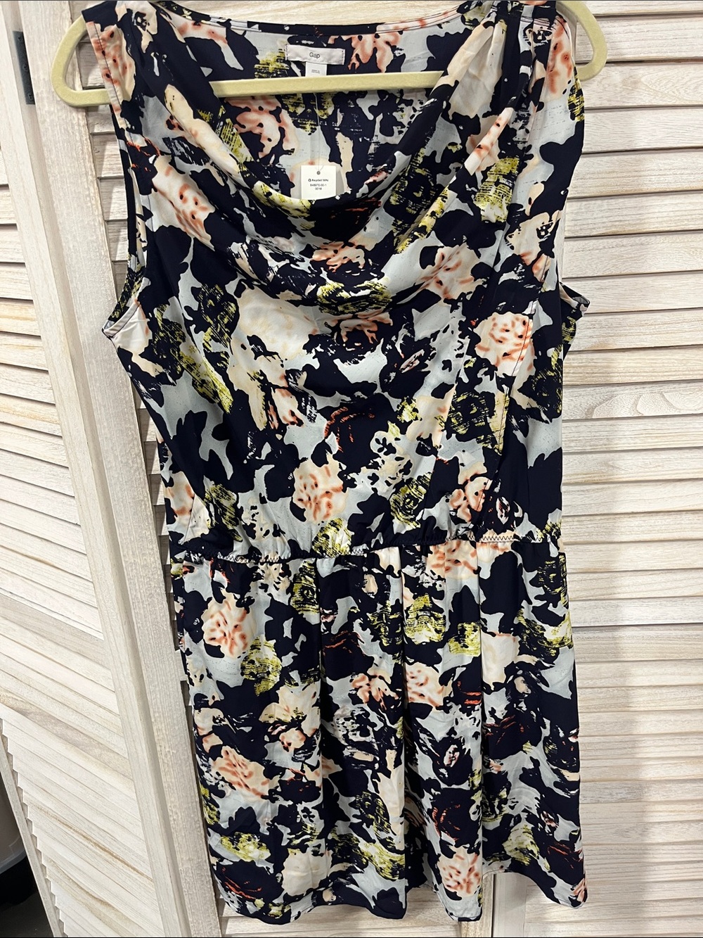 NWT GAP Floral Sleeveless Dress Size 16 Cowl Neck Fit & Flare Career Casual